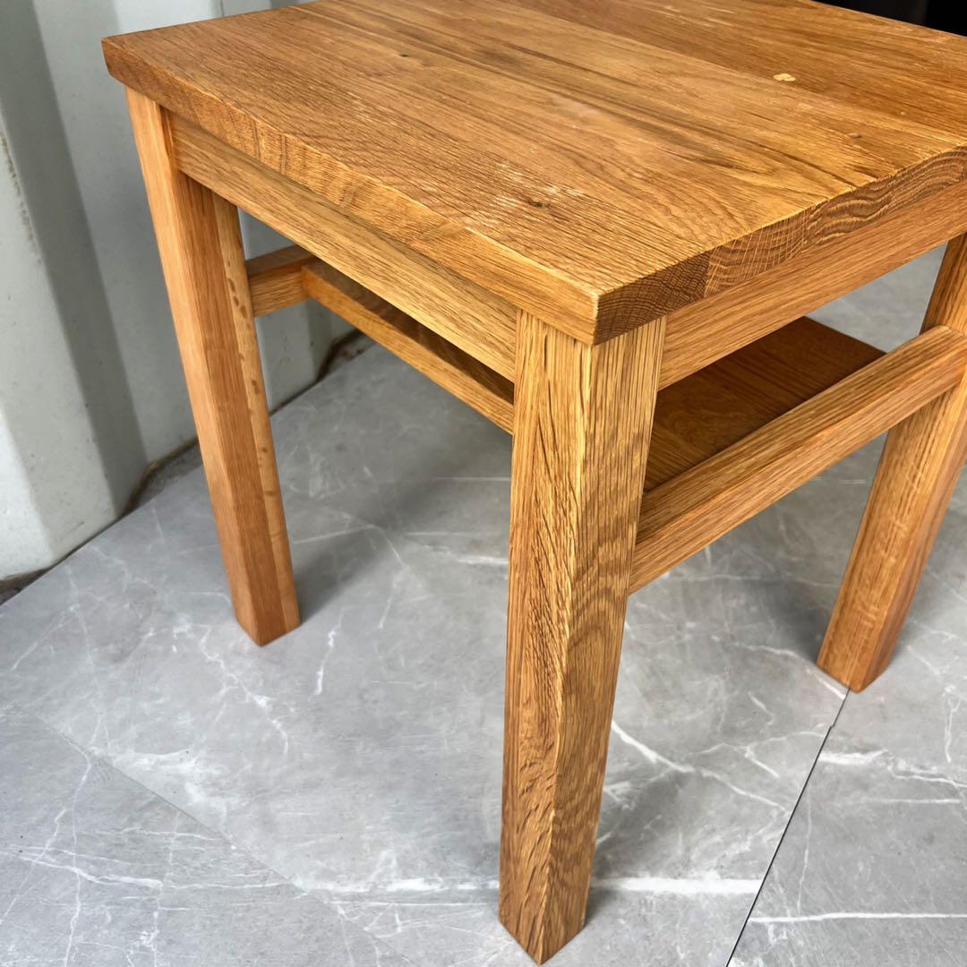 取付無料！無印良品 無垢材 北欧風サイドテーブルベンチ・板座・オーク材