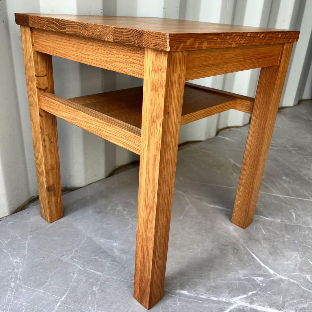 取付無料！無印良品 無垢材 北欧風サイドテーブルベンチ・板座・オーク材