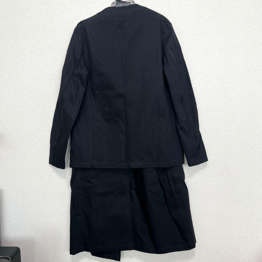 ALMOSTBLACK オールモストブラック　ノーカラーレイヤードコート