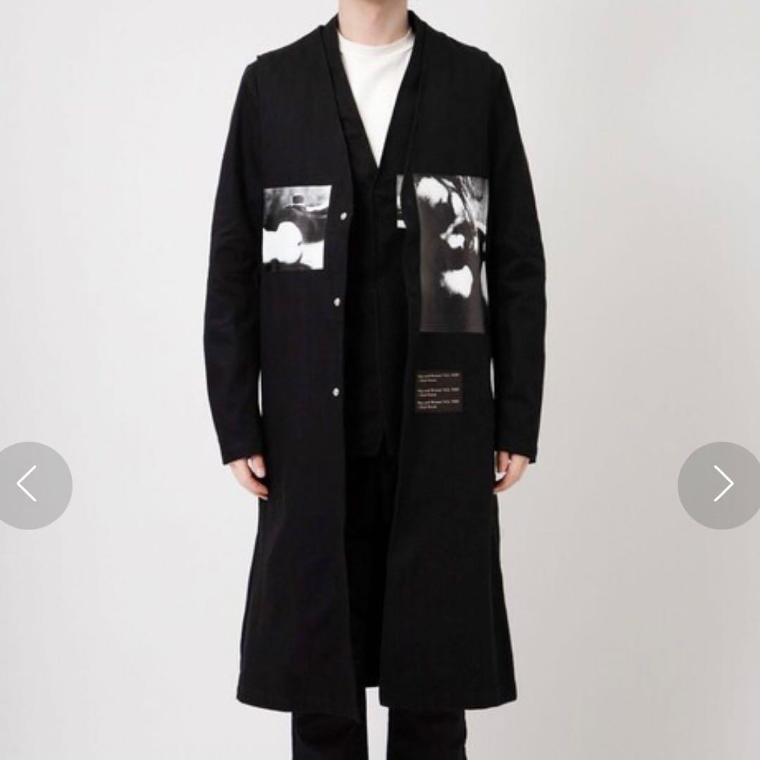 ALMOSTBLACK オールモストブラック　ノーカラーレイヤードコート