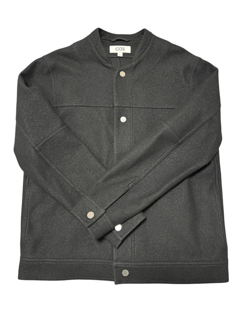COS ウールボンバージャケット ランチジャケット ノーカラー