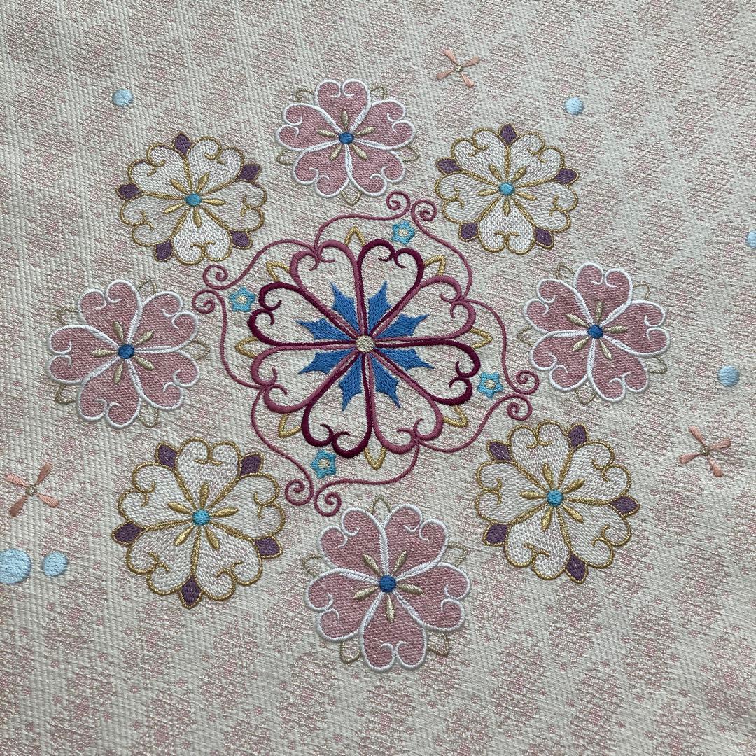 【極美品】【未使用】【激安】花柄刺繍 袋帯 ピンク系