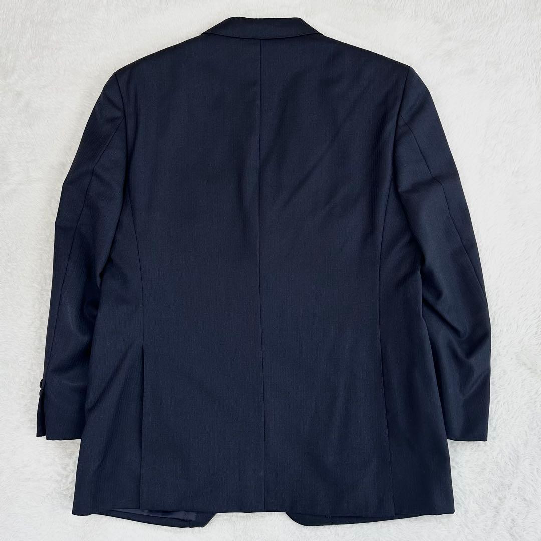 美品◎エルメネジルド ゼニア スーツ セットアップ ネイビー ウール AB5 L