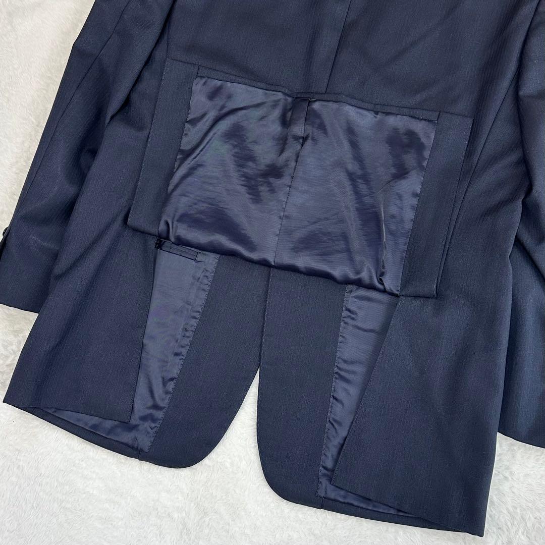 美品◎エルメネジルド ゼニア スーツ セットアップ ネイビー ウール AB5 L