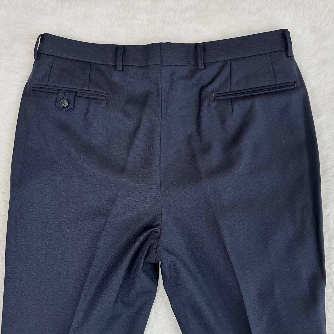 美品◎エルメネジルド ゼニア スーツ セットアップ ネイビー ウール AB5 L