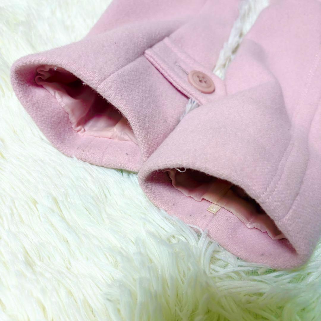 モア様リクエスト✨バーバリーブルーレーベル ピンク カシミヤ混 フード コート