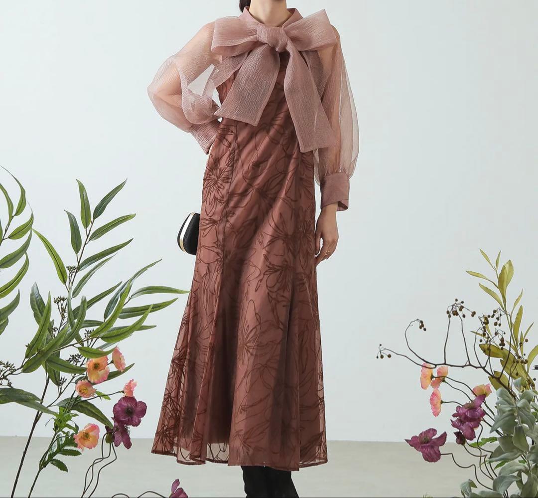 リボン　ボレロ　キャミワンピース　オケージョン　結婚式ドレス