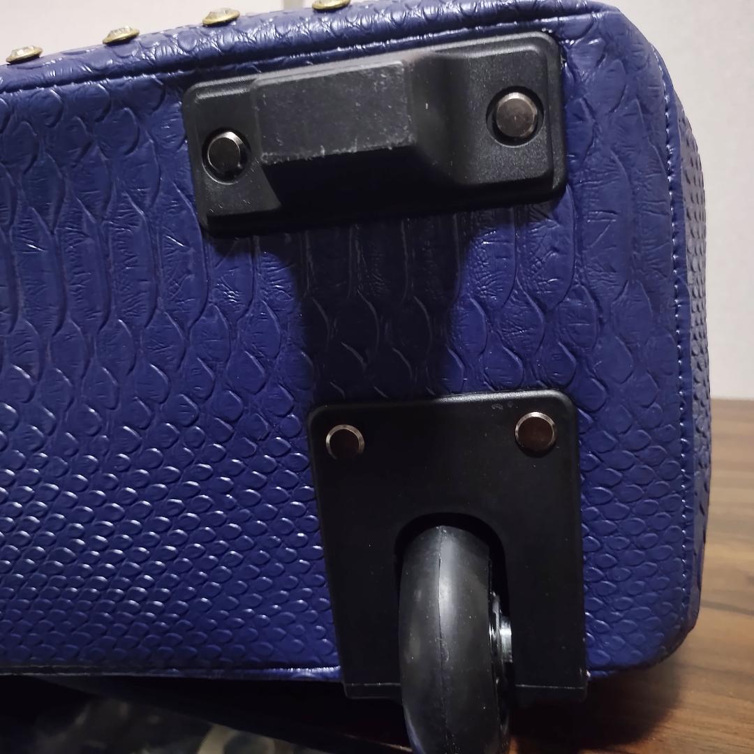 【美品】アビステ メタリックスタッズトローリーバッグ ネイビー キャリーケース