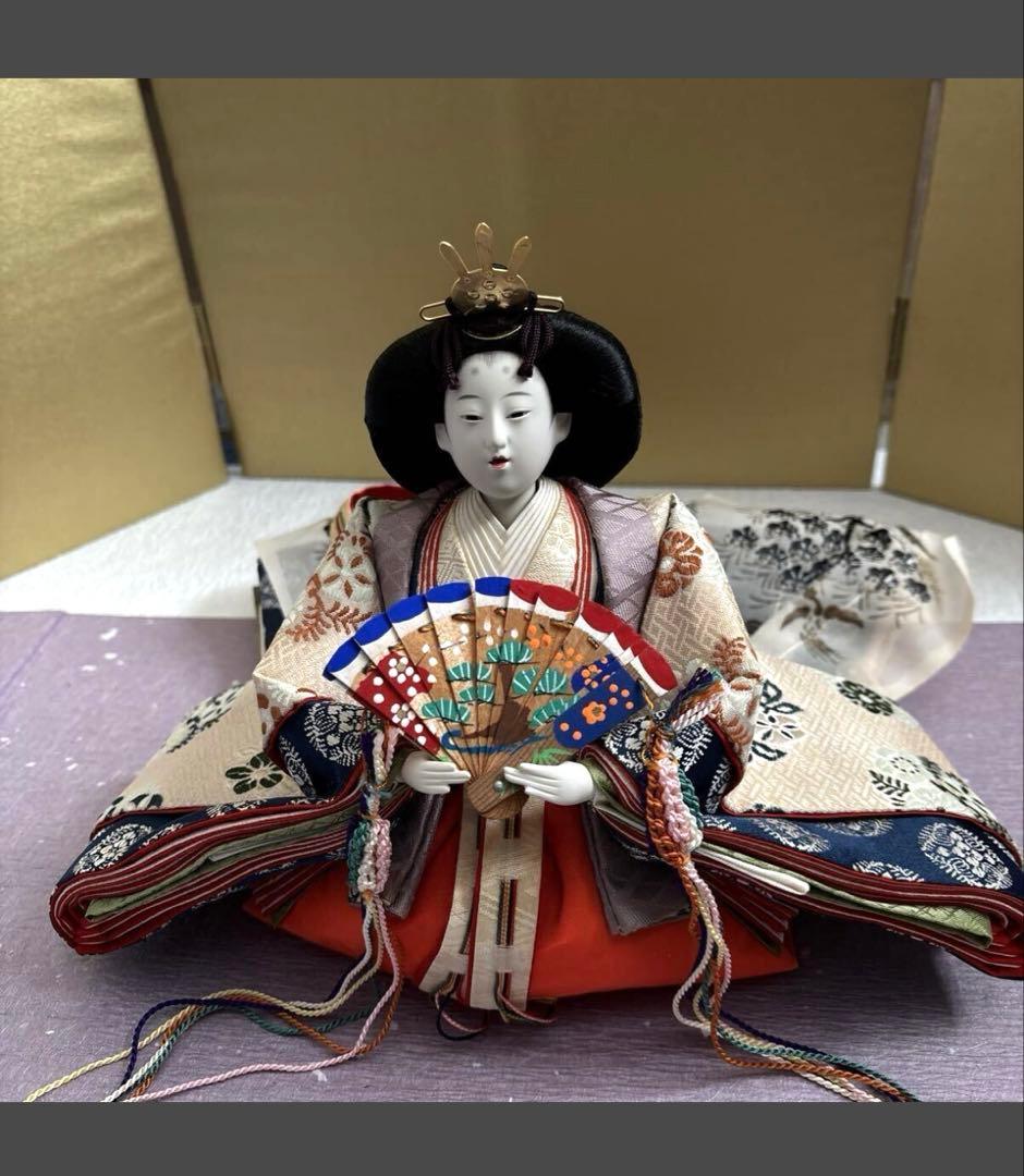 ひな人形　親王飾りのみ　　ブルーが上品なおひなさま