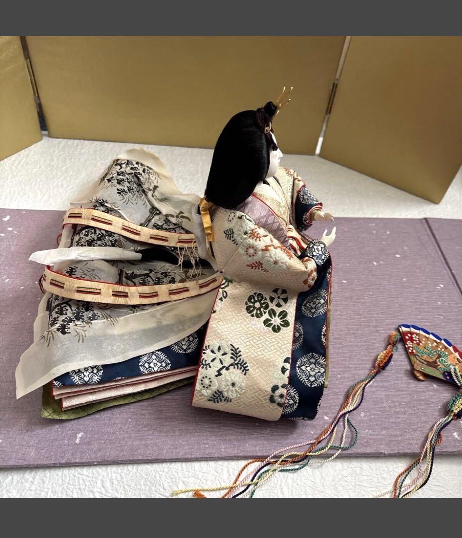 ひな人形　親王飾りのみ　　ブルーが上品なおひなさま