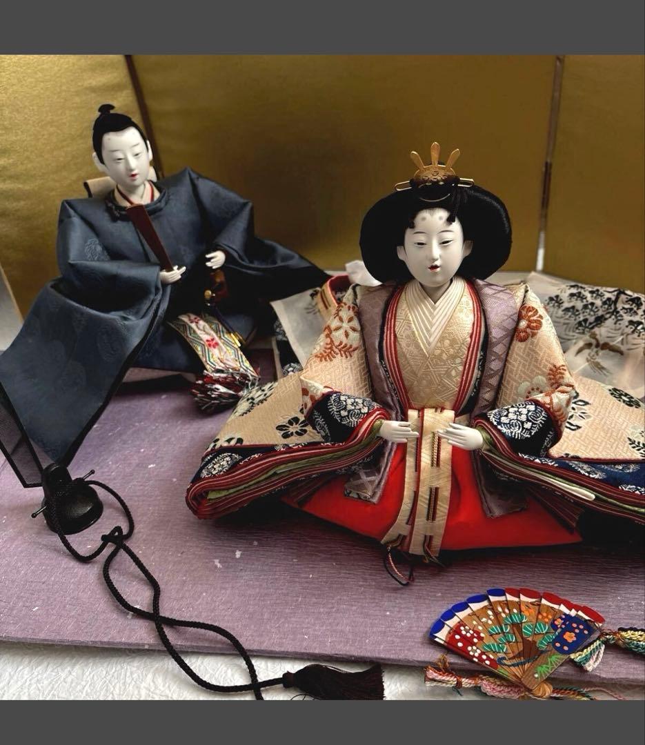 ひな人形　親王飾りのみ　　ブルーが上品なおひなさま