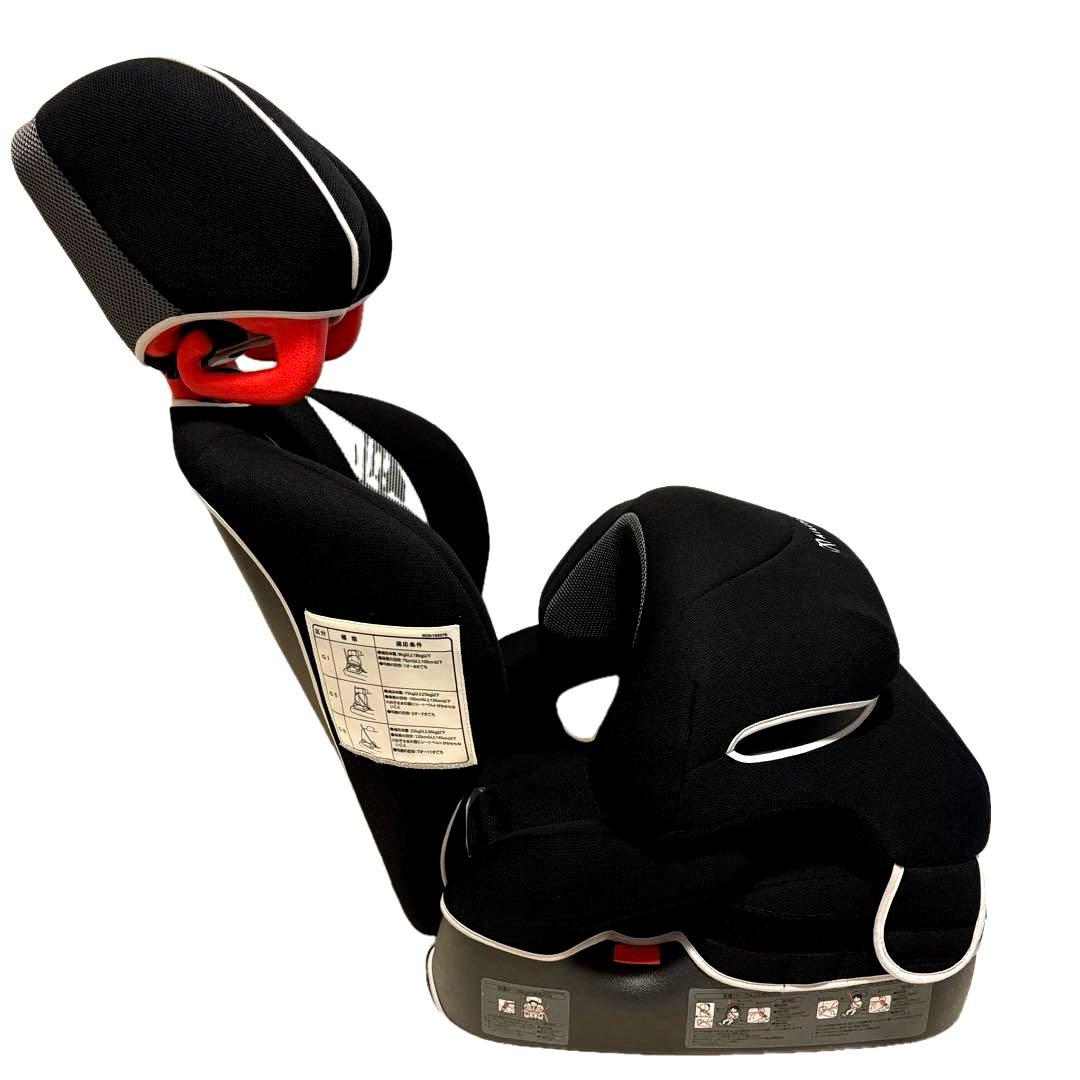 極美品　エールべべ ジュニアシート サラット3ステップ クワトロST 黒 赤