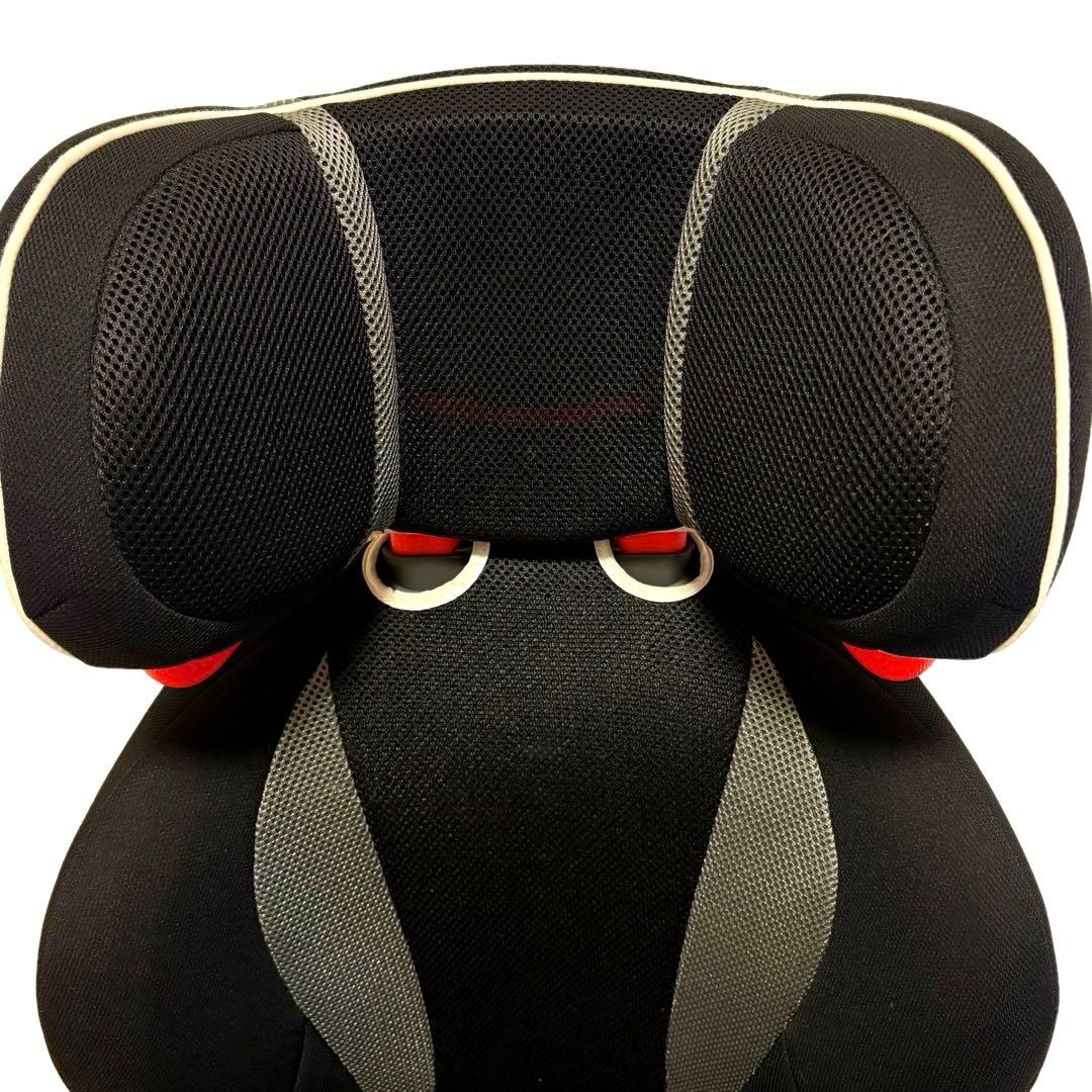 極美品　エールべべ ジュニアシート サラット3ステップ クワトロST 黒 赤