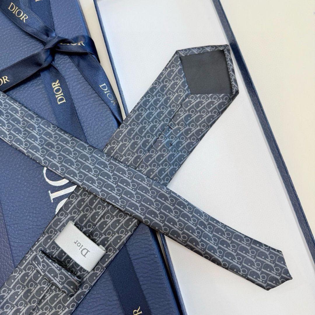 Dior オブリーク ネクタイ グレー