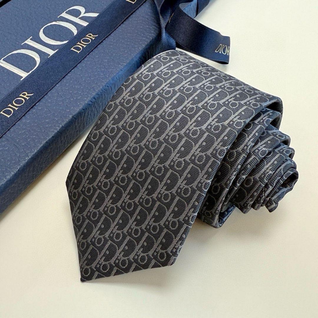 Dior オブリーク ネクタイ グレー