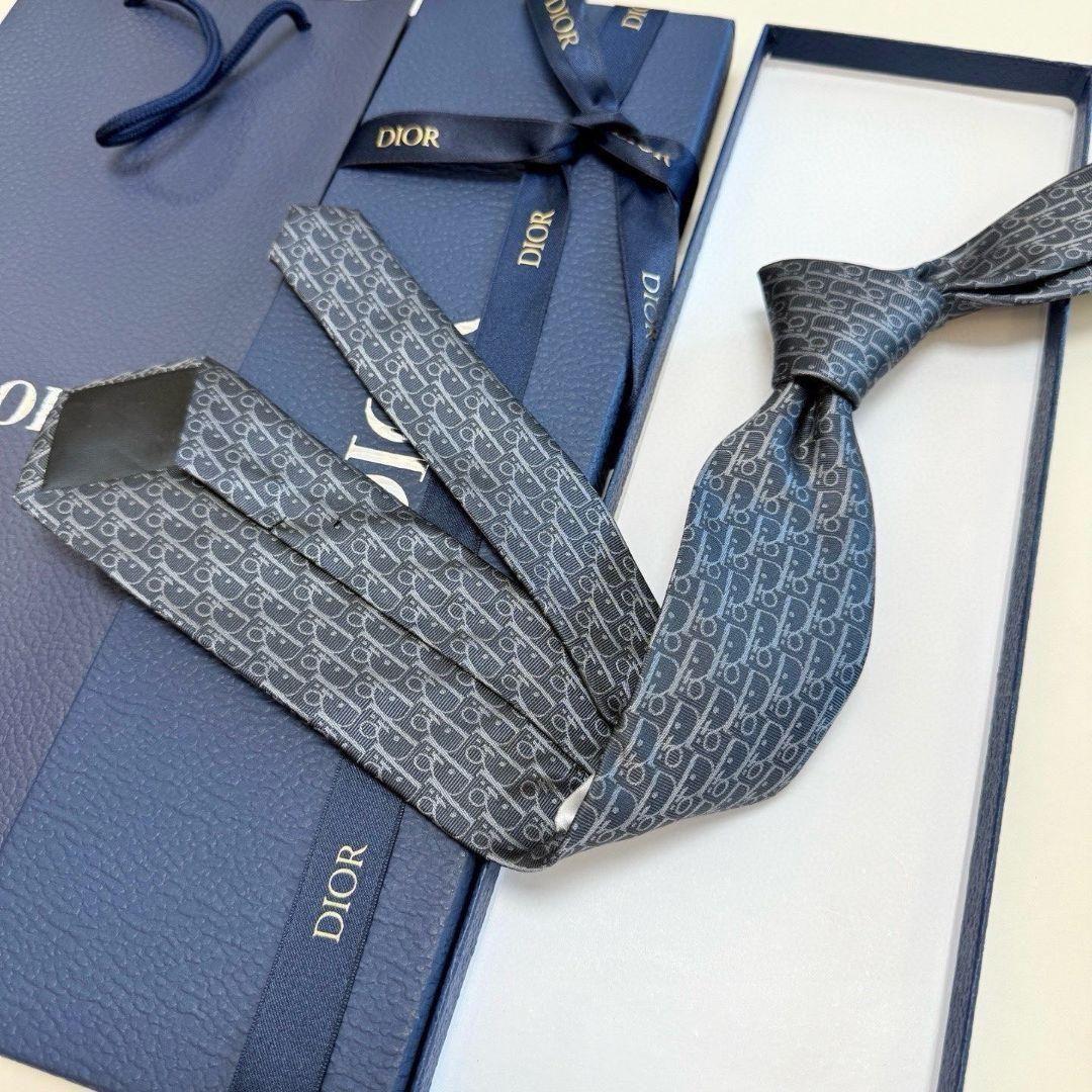 Dior オブリーク ネクタイ グレー