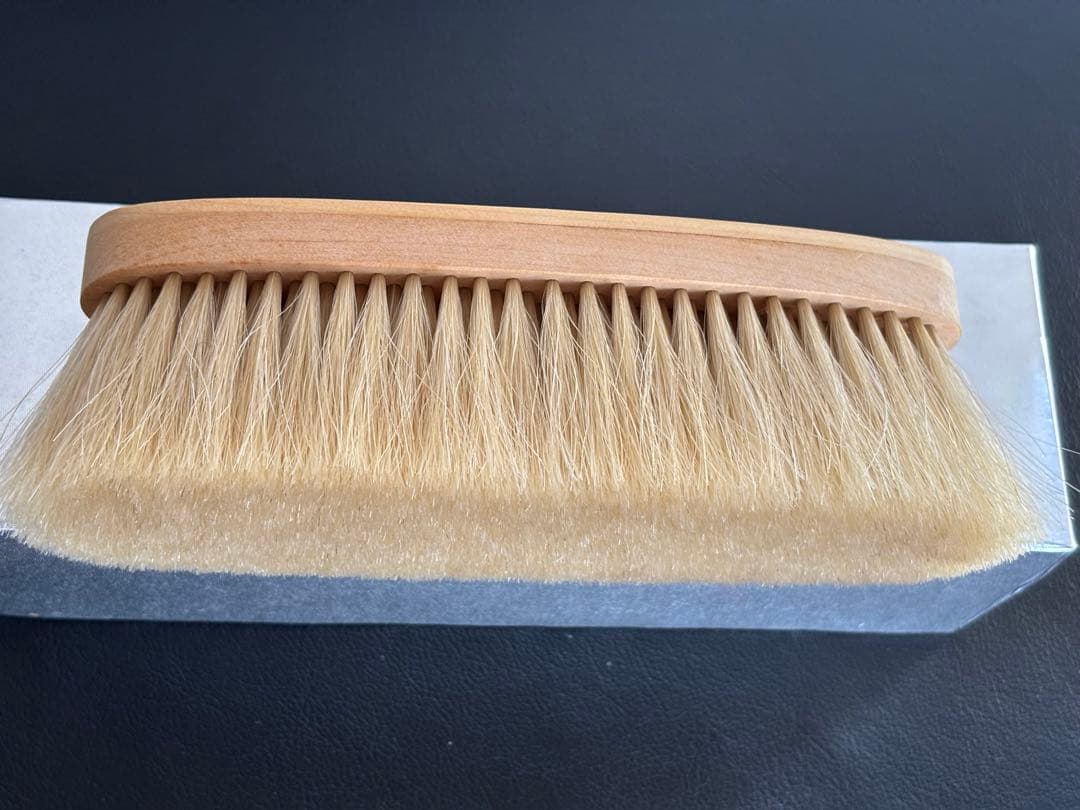 【美品】ブラシの平野　手植え水雷型　馬尾毛100% 金クシ付属