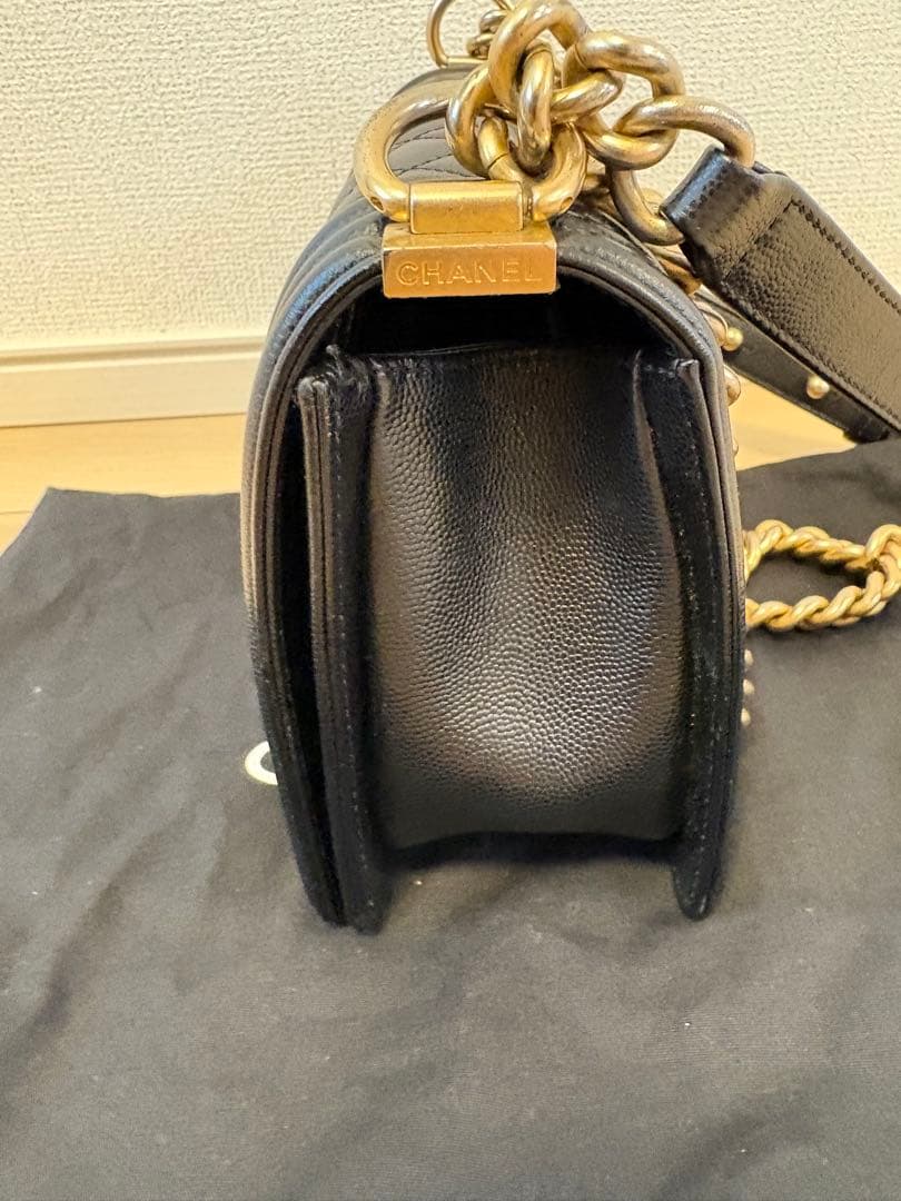 定価120万❣️シャネル ボーイキャビアスキン ショルダーバッグ ブラック
