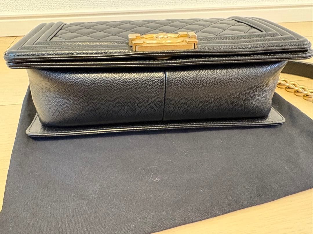 定価120万❣️シャネル ボーイキャビアスキン ショルダーバッグ ブラック