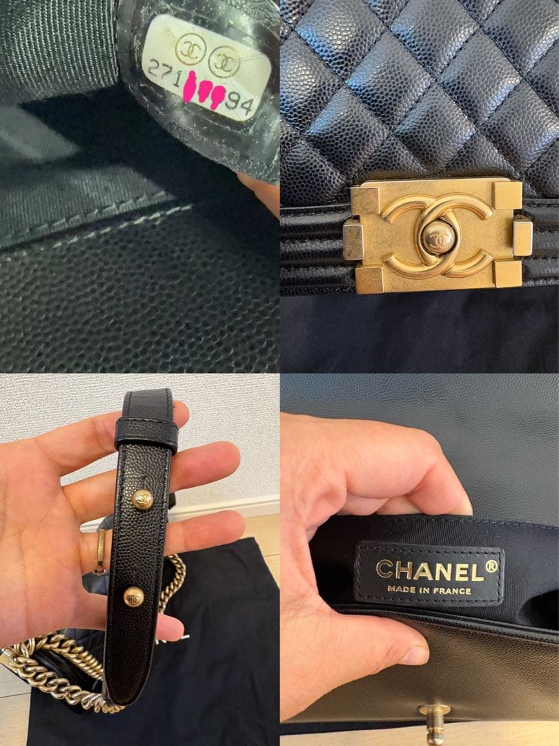 定価120万❣️シャネル ボーイキャビアスキン ショルダーバッグ ブラック