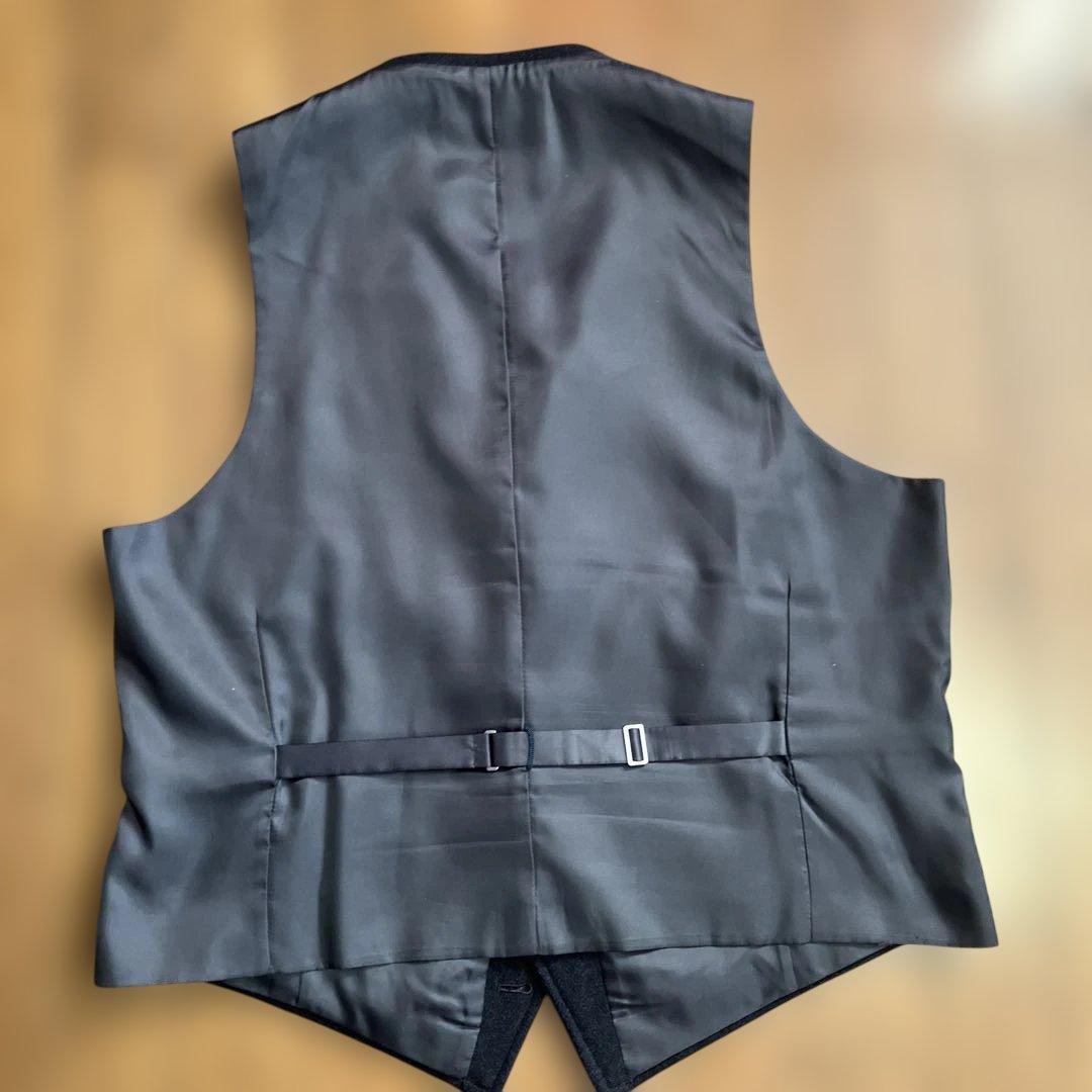 DPI製　オーダー3ピース　ブリティッシュウール　ネイビー　ヘリンボーン　BB6