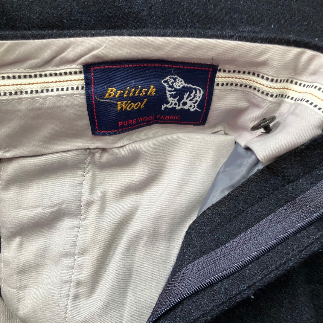 DPI製　オーダー3ピース　ブリティッシュウール　ネイビー　ヘリンボーン　BB6