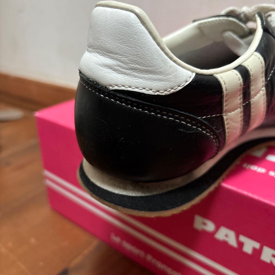 PATRICK 本革ブラック スニーカー39 男女兼用　新品靴紐付き　週末値下げ