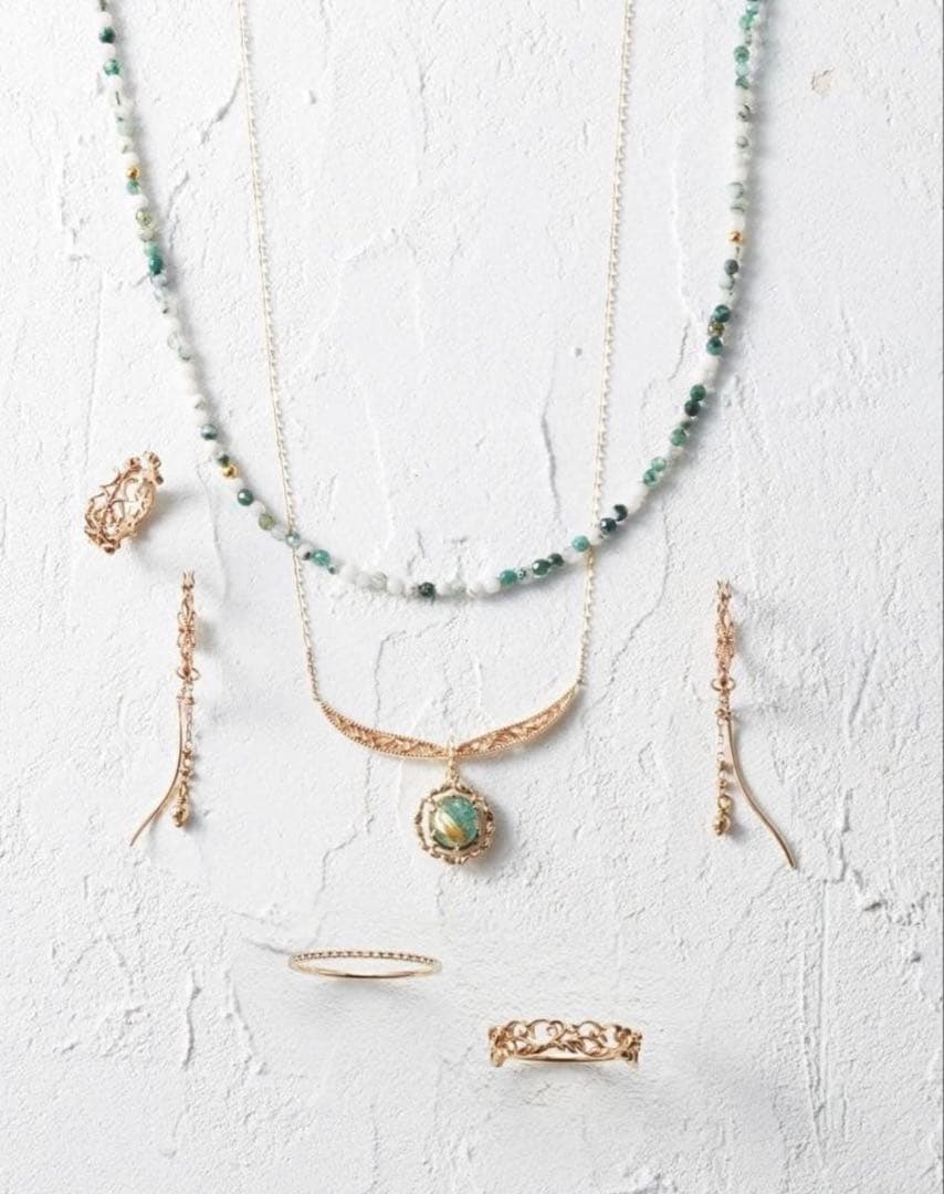 【新品未使用】Agete アガット10K マラカイトチャーム