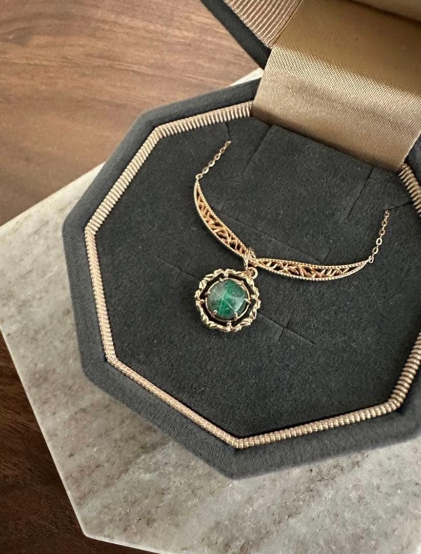 【新品未使用】Agete アガット10K マラカイトチャーム