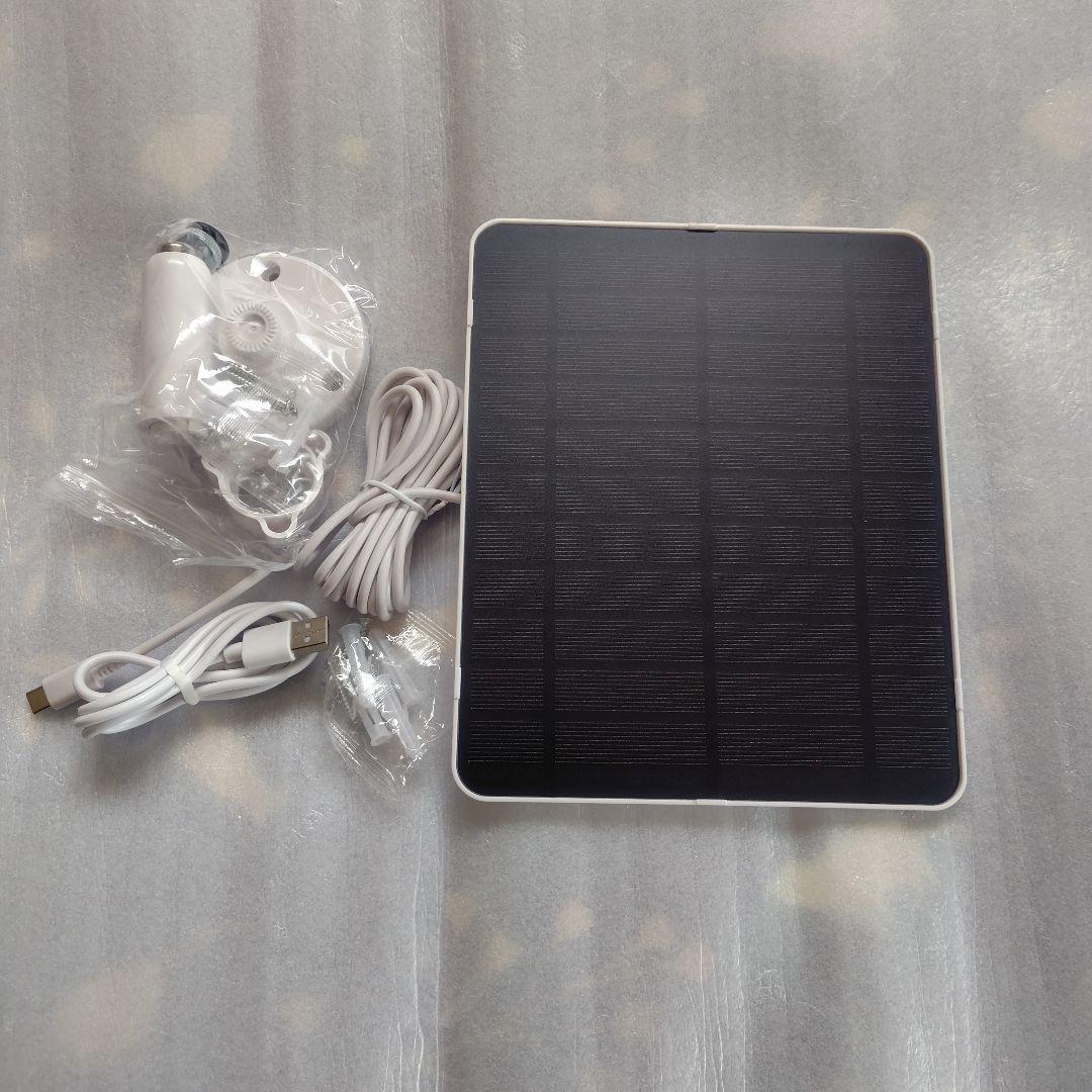 VORGUT 防犯カメラ ホワイト ソーラーパネル付き