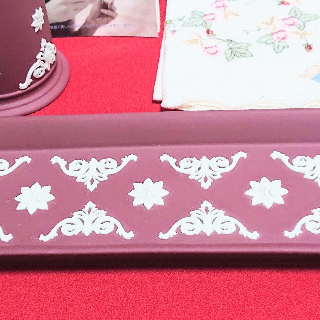 ウェッジウッド ジャスパー クリムゾン ワインレッド 花器・トレイ 他 全4点