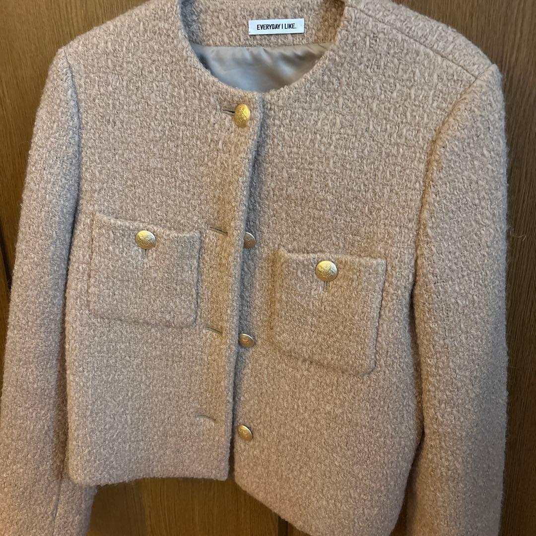 Deuxiemeclasse ノーカラージャケット ベージュ