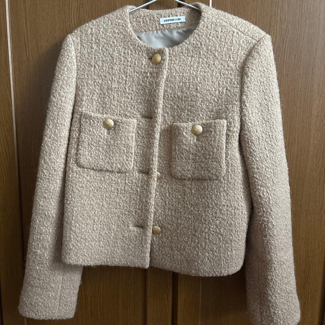 Deuxiemeclasse ノーカラージャケット ベージュ