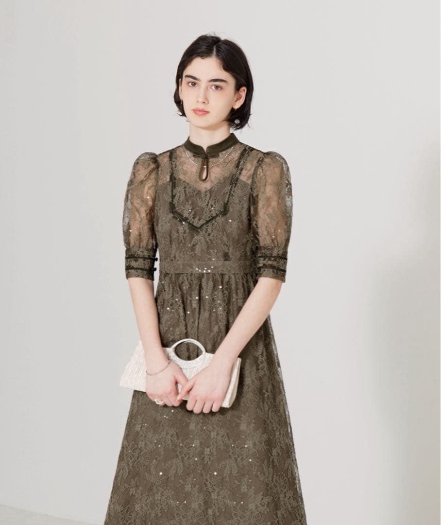 美品✨【Leia】チャイナ風ワンピース 参列ドレス パーティードレス