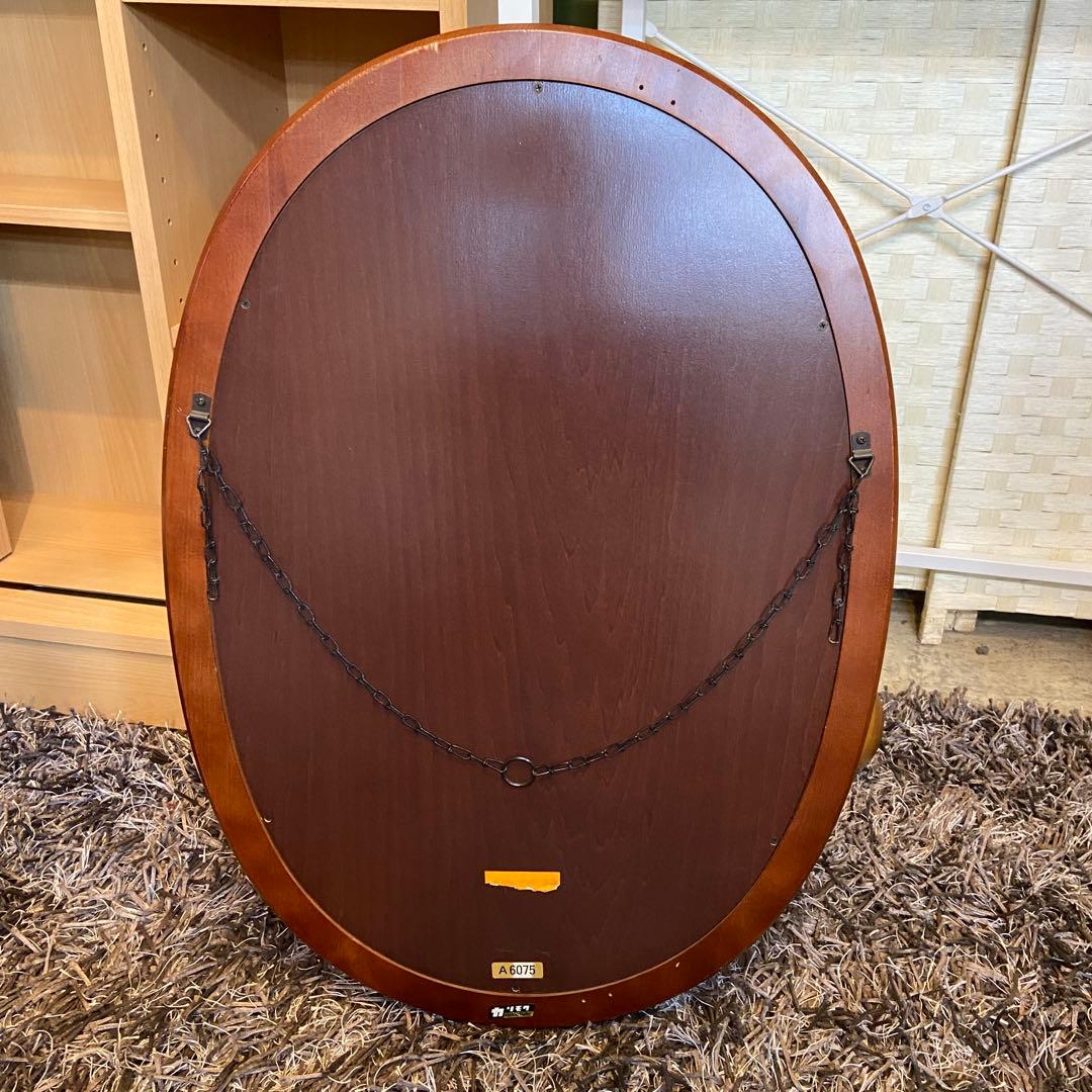 karimoku カリモク⭐️ミラー　鏡　壁掛け　オーバル　アンティーク