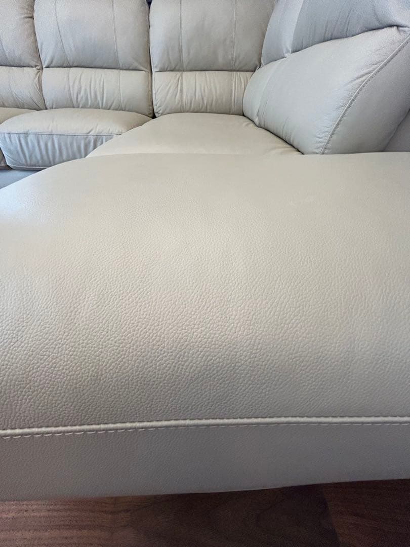 メルパン　アイボリー 本革カウチソファ　革のお手入れキット（新品）付