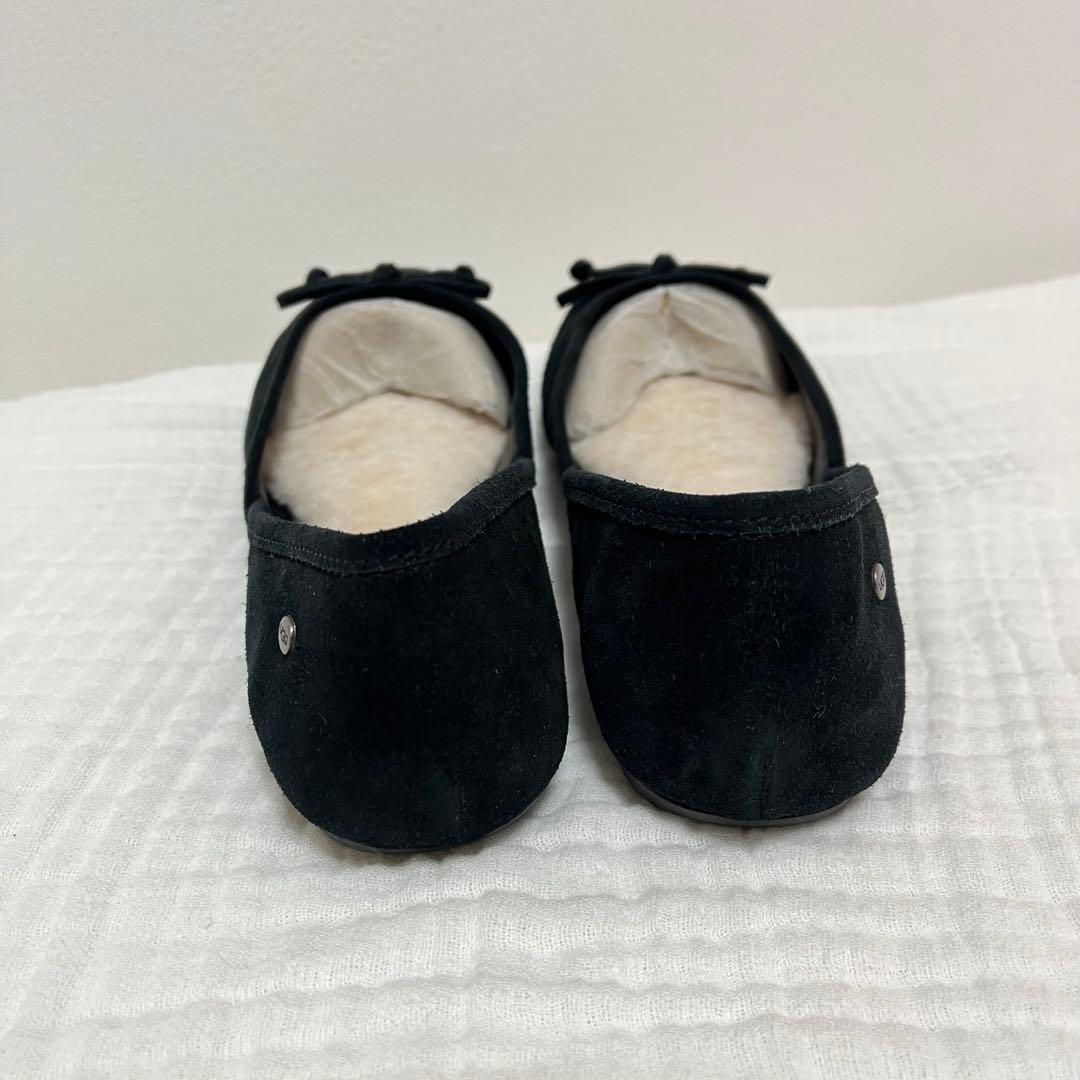 【超美品】UGGムートンバレエシューズ 黒25センチ