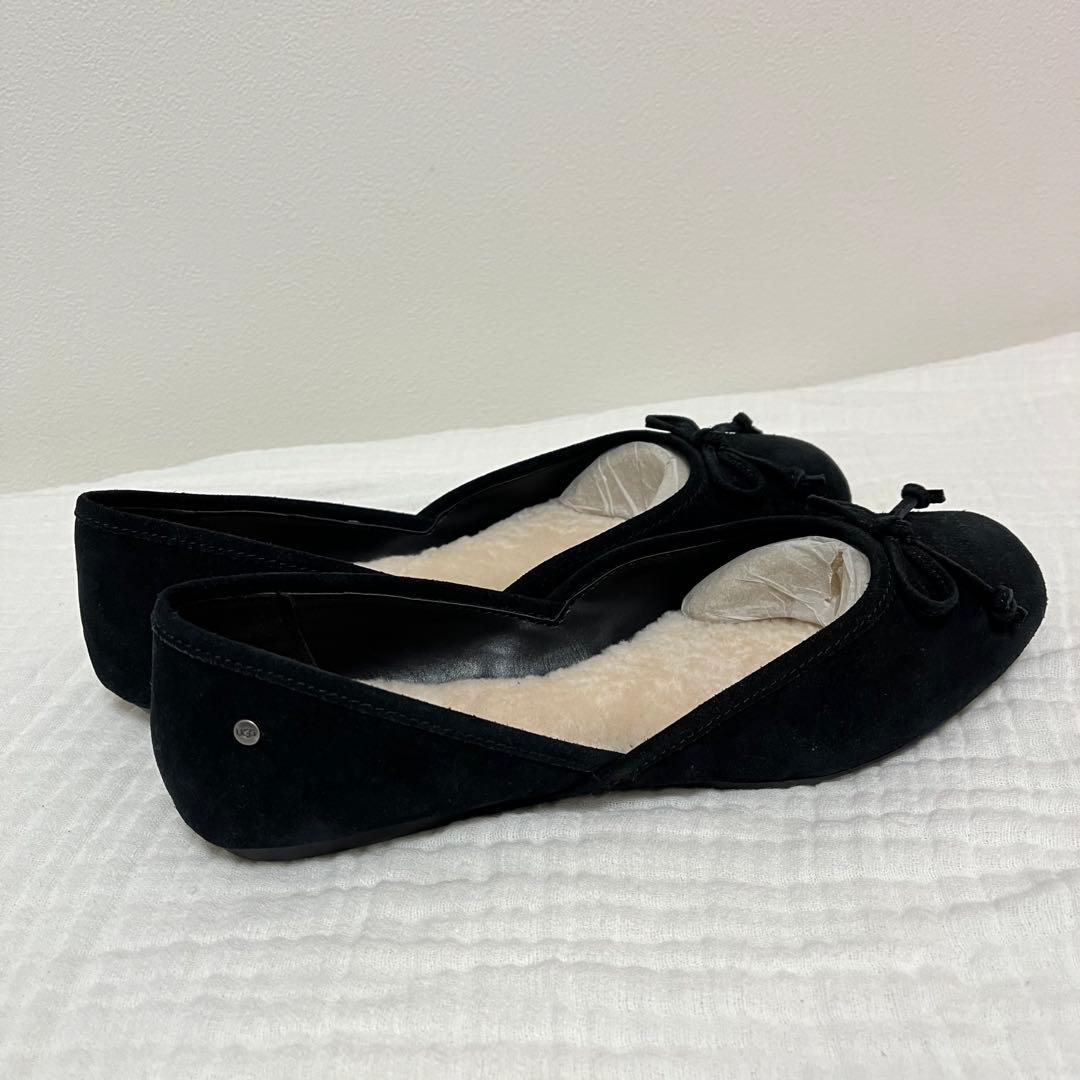 【超美品】UGGムートンバレエシューズ 黒25センチ