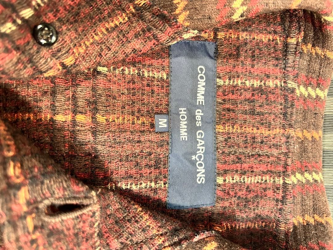 コムデギャルソン　ブラウン系チェック柄ライトジャケット