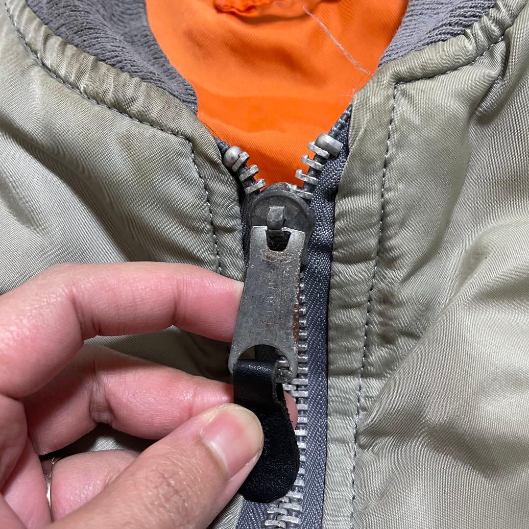 ALPHA USA製 MA-1 フライトジャケット シルバーXLサイズ