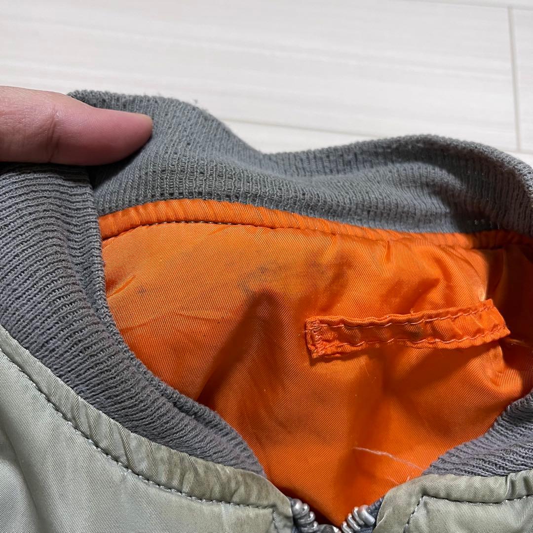 ALPHA USA製 MA-1 フライトジャケット シルバーXLサイズ