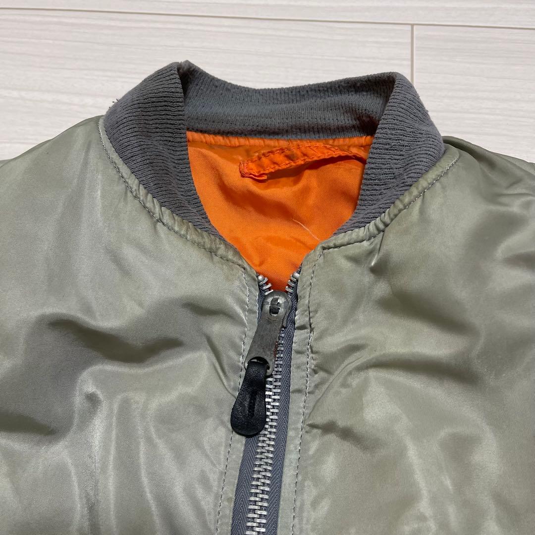 ALPHA USA製 MA-1 フライトジャケット シルバーXLサイズ