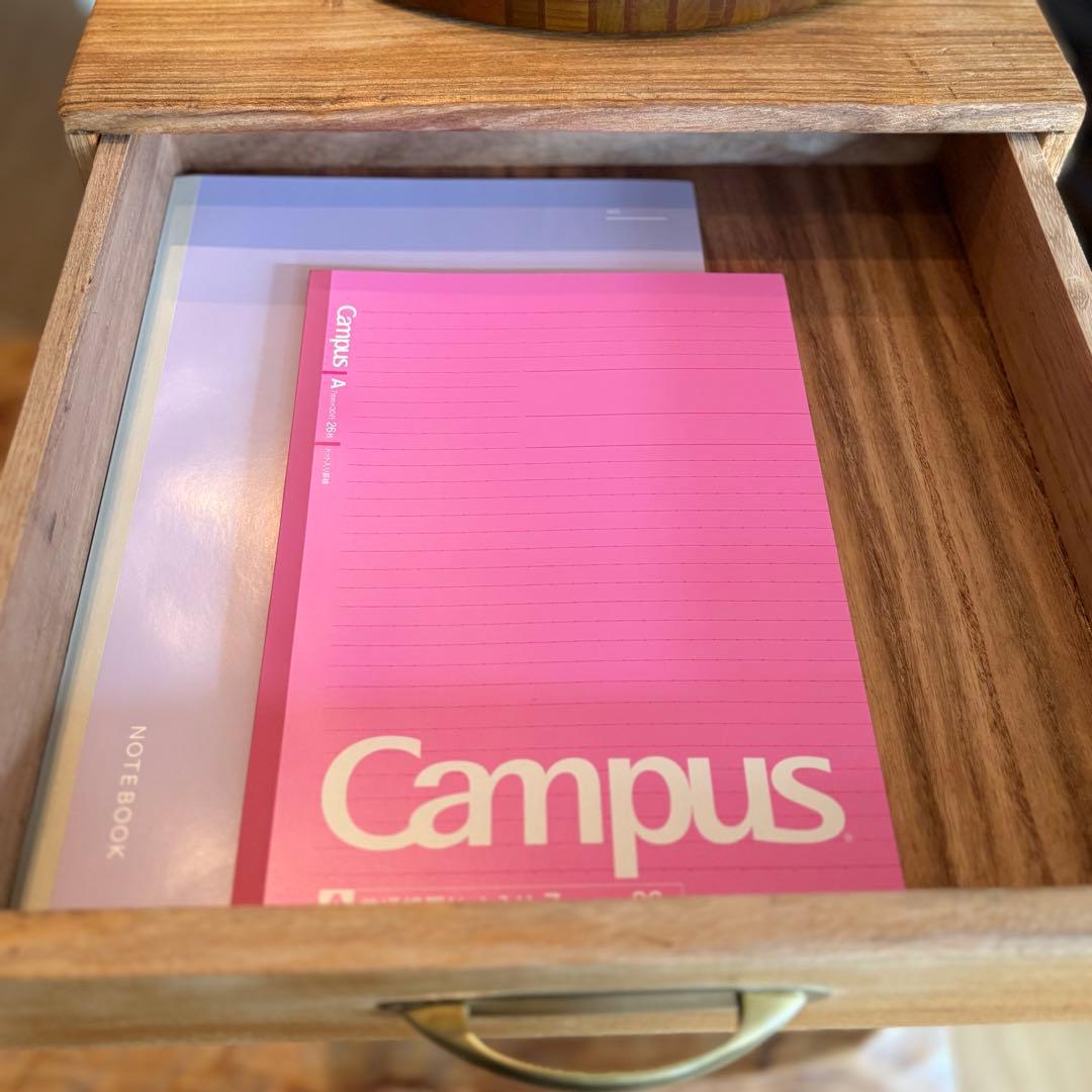 【ビンテージ木製4段チェスト】総無垢材×蜜蝋×金属取手 引き出し収納