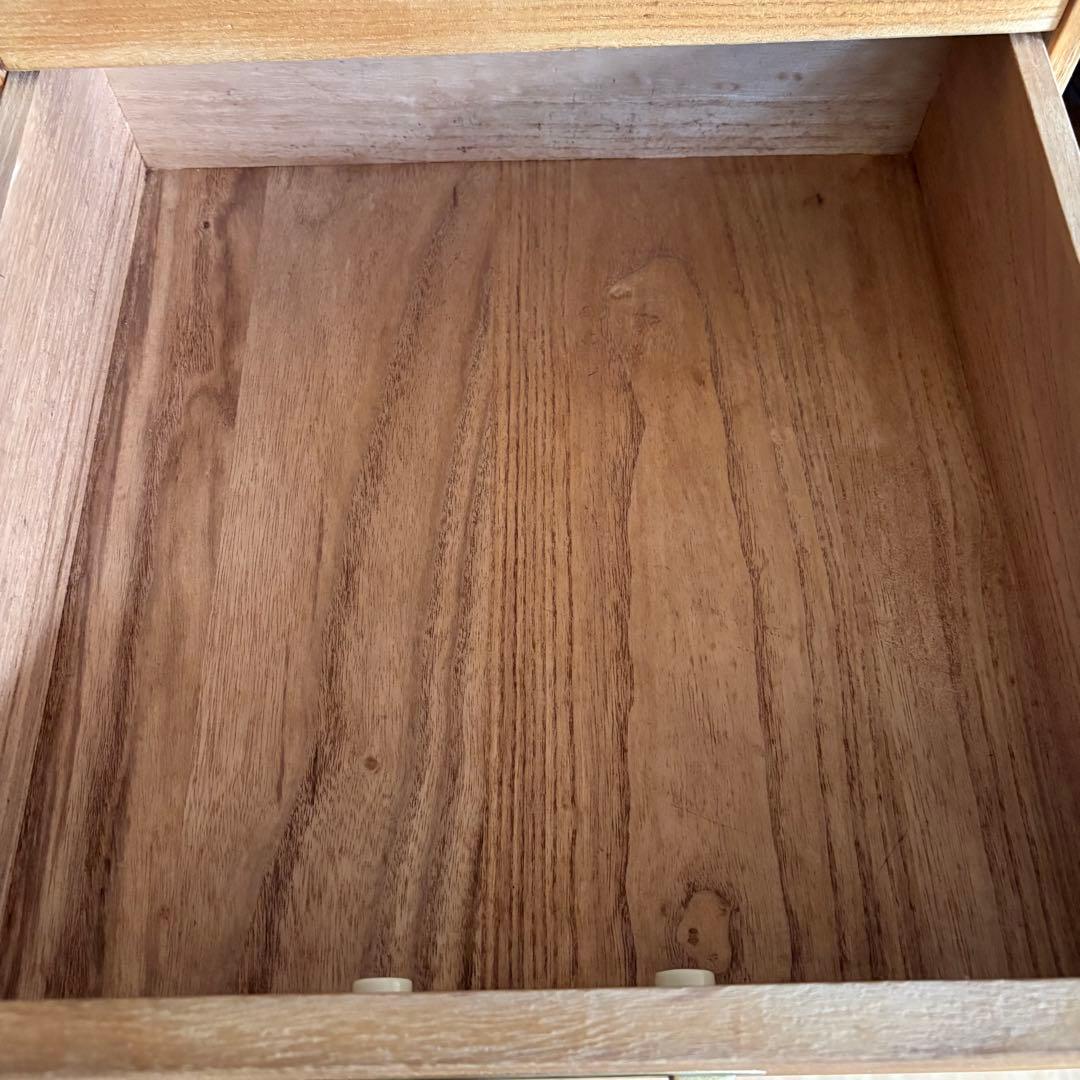 【ビンテージ木製4段チェスト】総無垢材×蜜蝋×金属取手 引き出し収納