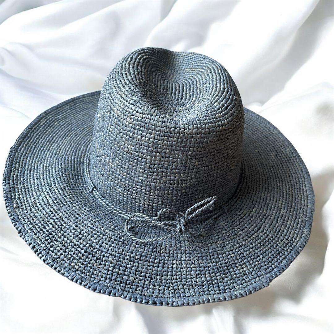 【希少色】ヘレンカミンスキー　ラフィアハット プロヴァンス8 ブルー