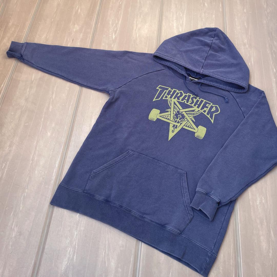 【Y2K日本企画】THRASHER スラッシャー スウェット 茄子紺 ビンテージ