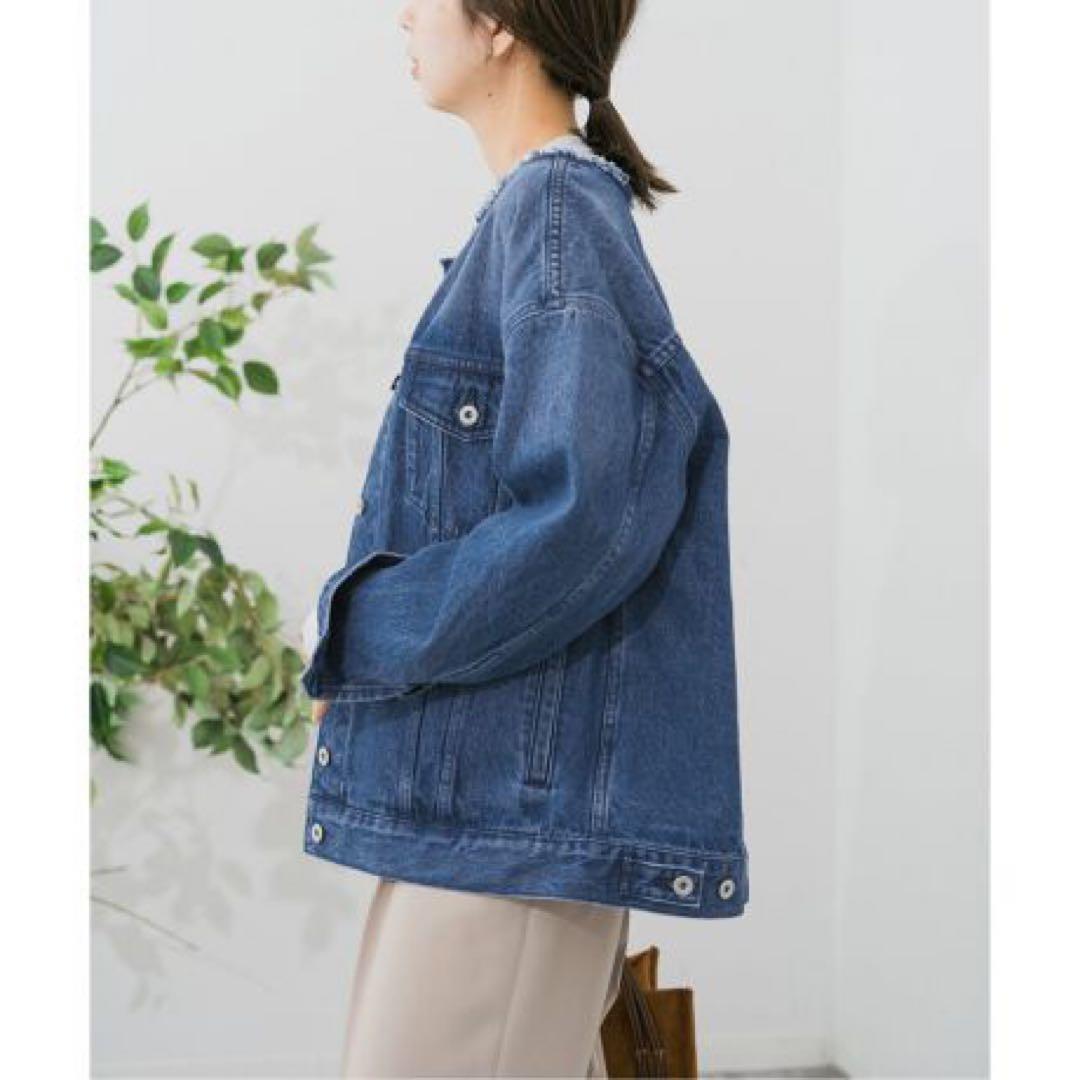 【極美品】2025年 スピックアンドスパン デニムノーカラージャケット 新作