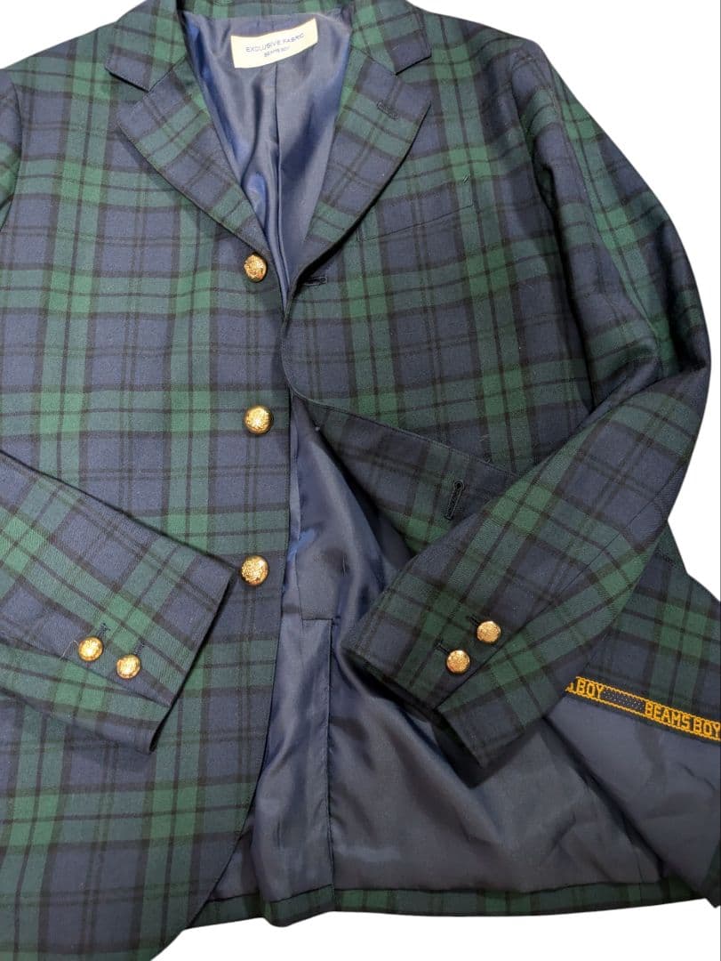 BEAMS BOY 3ボタン ブレザー ジャケット 金ボタン 希少サイズ