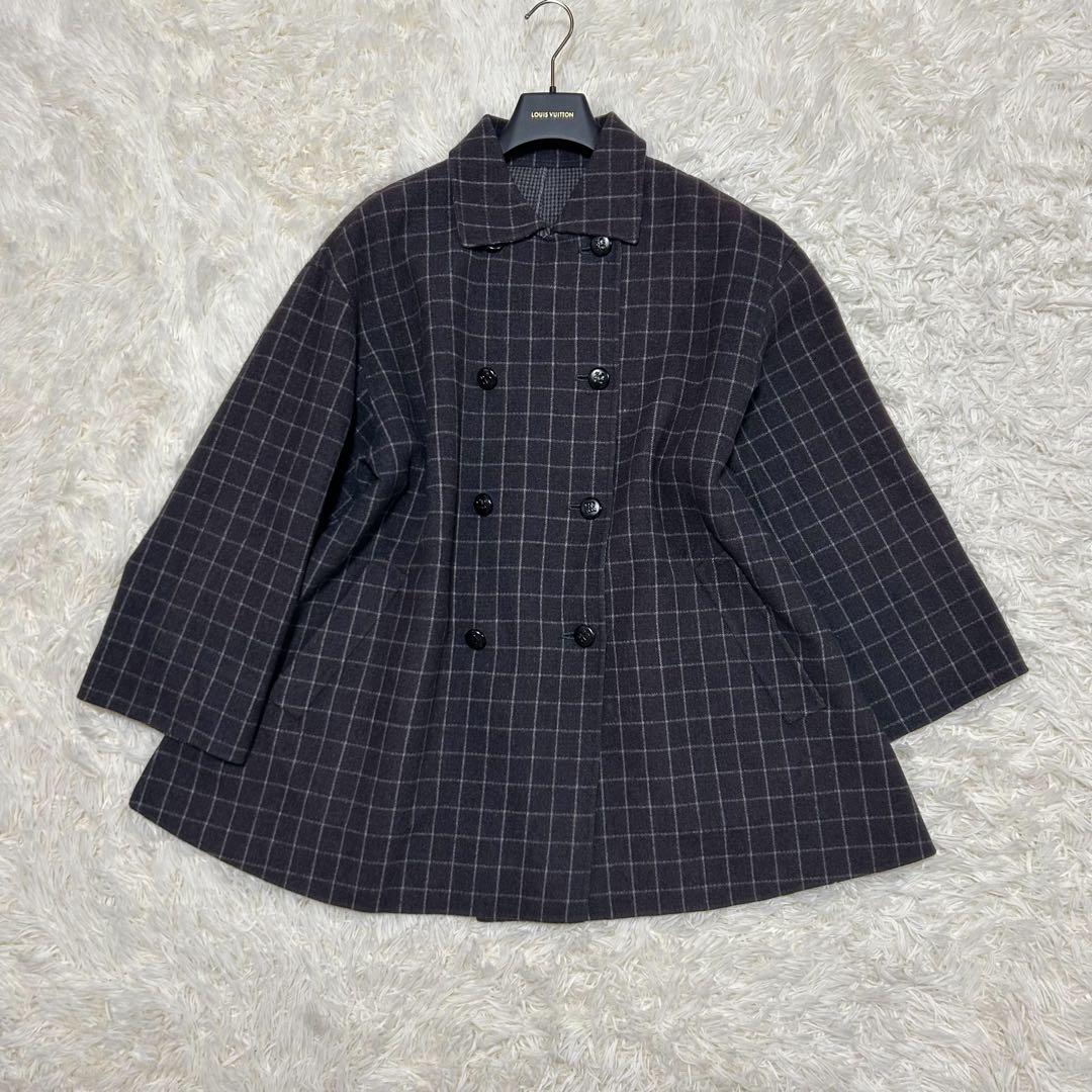 希少　Dior ディオール　リバーシブル　ウールコート　チェック　無地　アウター