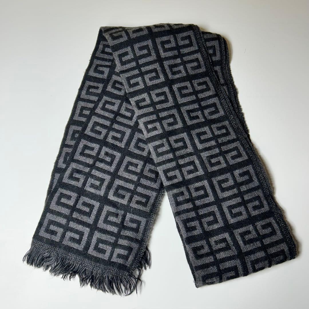 ジバンシー　マフラー　ウール　イタリア製　総柄　ストール　モノグラム